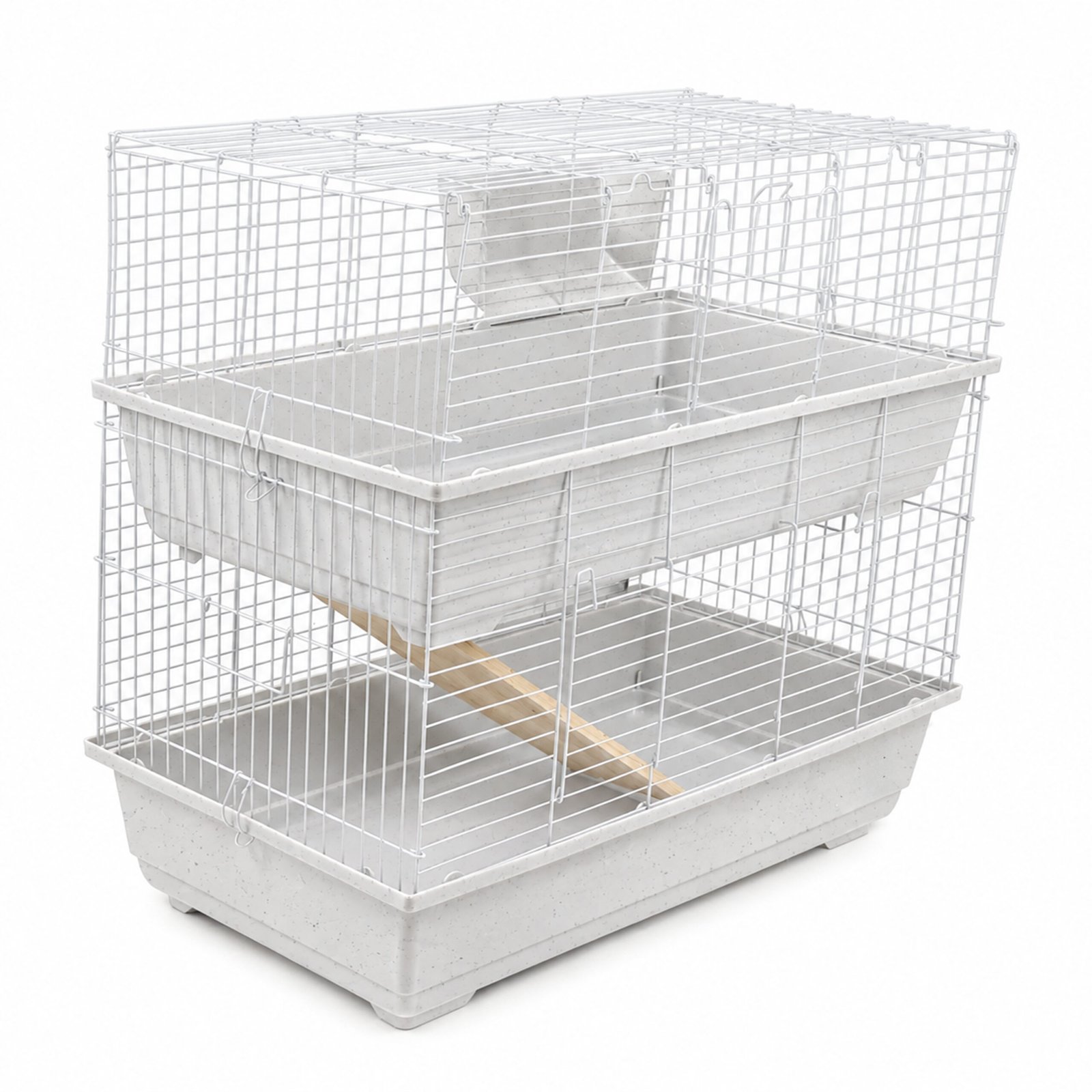 Rabbit & Guinea Pig Cage 120cm - Indoor Double-Tier, White | Little Friends
