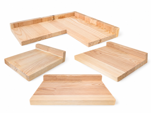 Natural Pine Wooden Cage Shelves - Complete 4 Piece Set | Little Friends